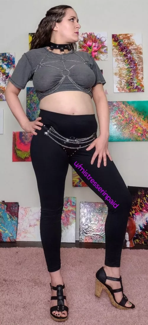 What do you think of chain link body harnesses with leggings? by MistressErinPaid