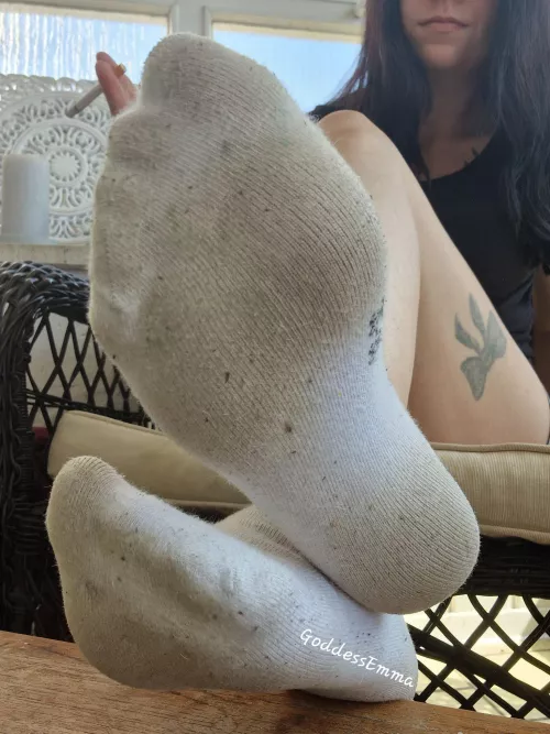 White ankle socks [f] by Goddess__Emma