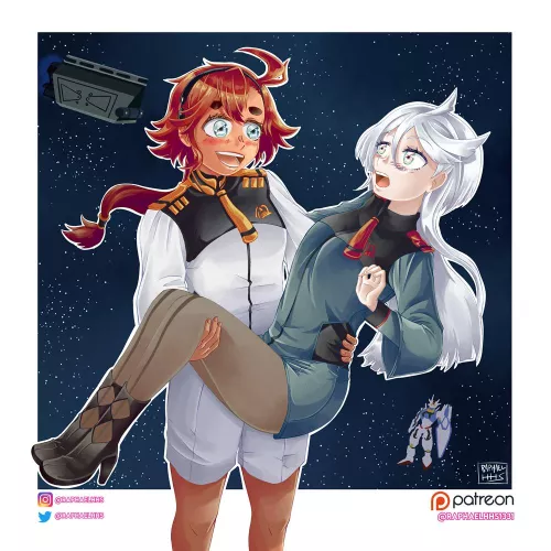 Biweekly posting yuri couples. This week I did some Sulemio [G-Witch] [OC] by raphael_HHS