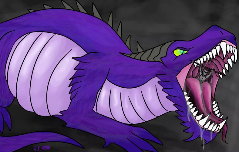 {image} (OC) An engorged dragon finishing its meal by Silva_Explorer4200