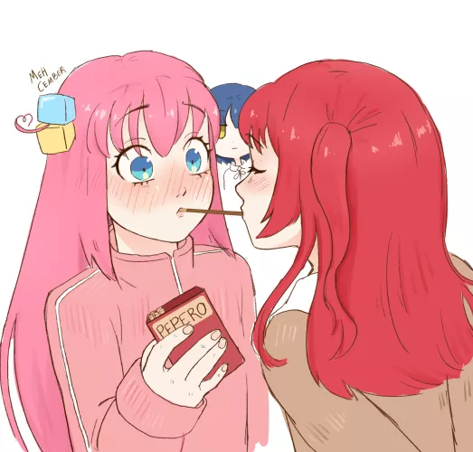 Playing pepero game! 💟💞 [Bocchi] [oc] Drawing made by me by MehCember