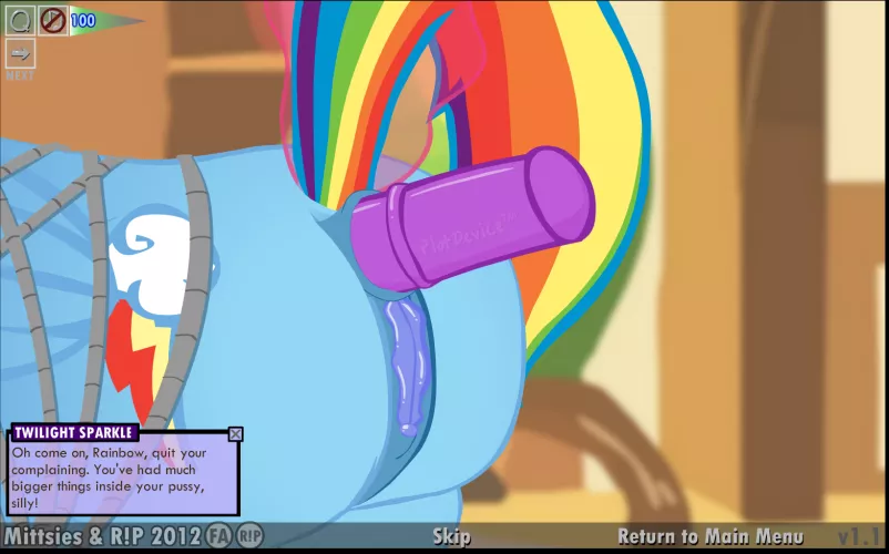 rainbow dash gets a dildo up her pussy (artist: Mittsies) by Pepper_887