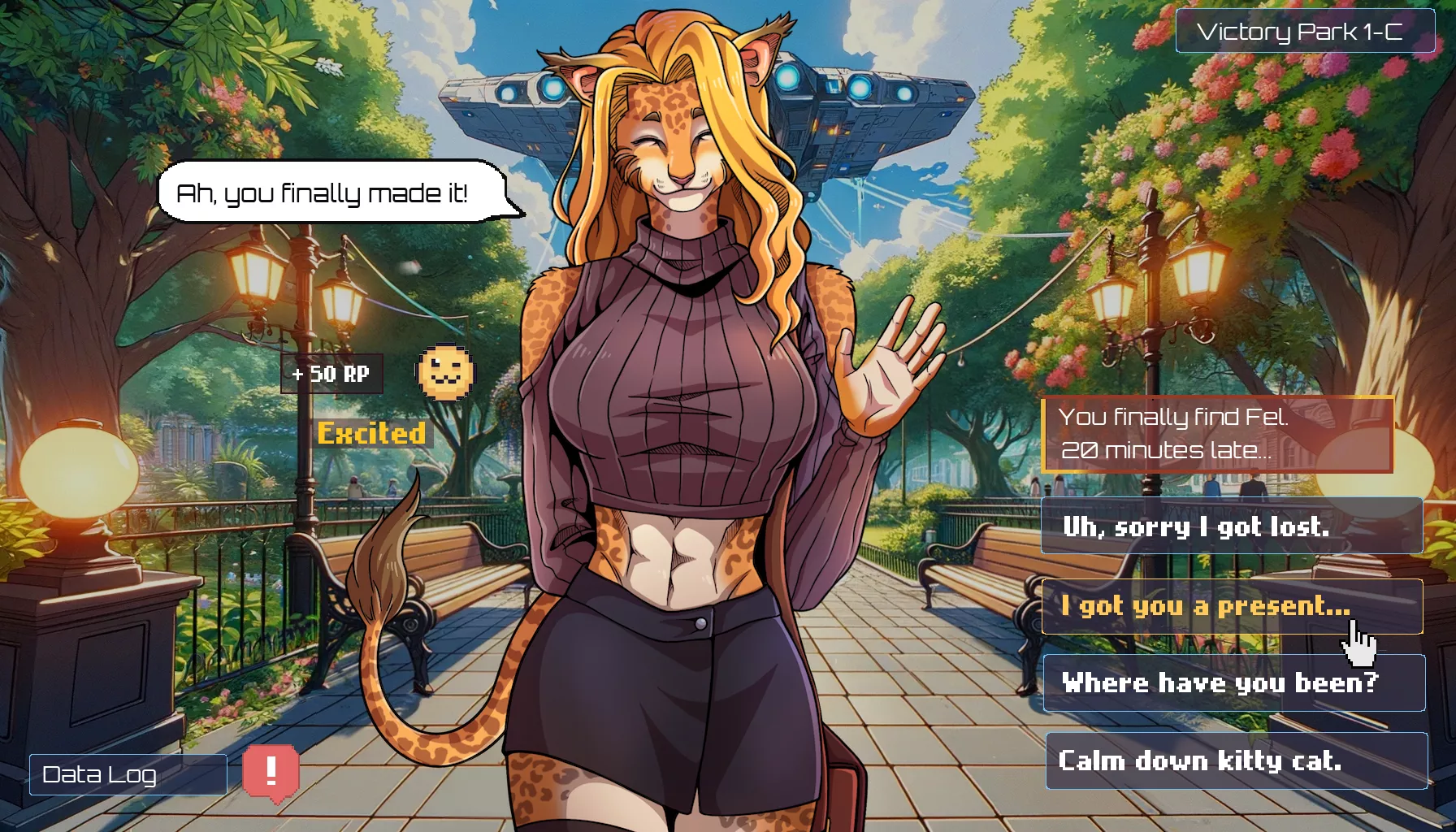 You're running late for you're first date with Fel, what's your excuse? Source: my game i'm building 😸 posted by kippersniffer