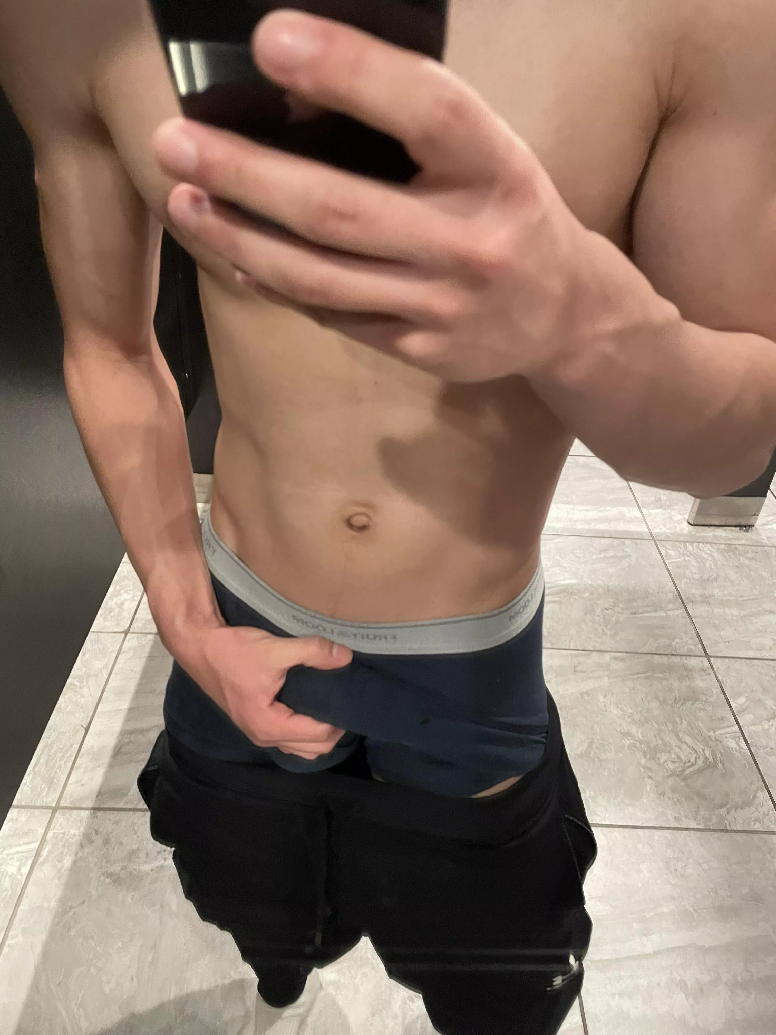 (20) after the our workout, u seem me grab my bulge in the locker room. posted by jakeMm2002