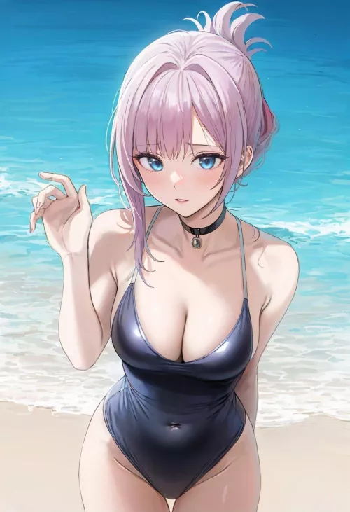 Shy Girl on the Beach by CheetahSperm18