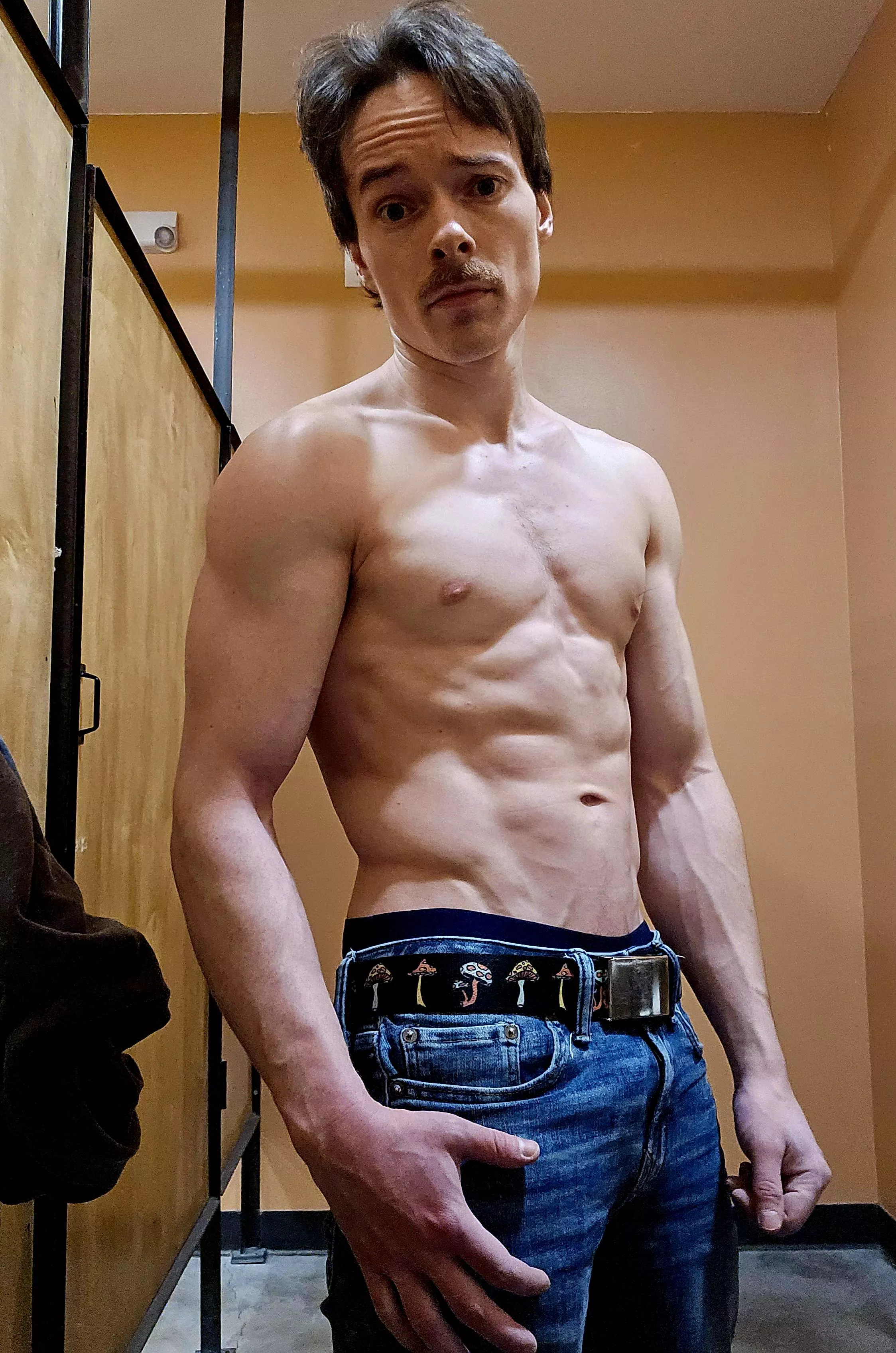 Snuck a pic in the climbing gym bathroom 😜 posted by a1cowslove