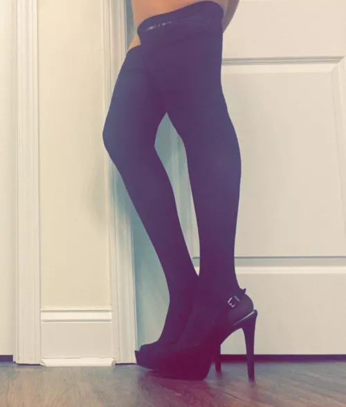 Black heels with stockings by khaleesi-2015