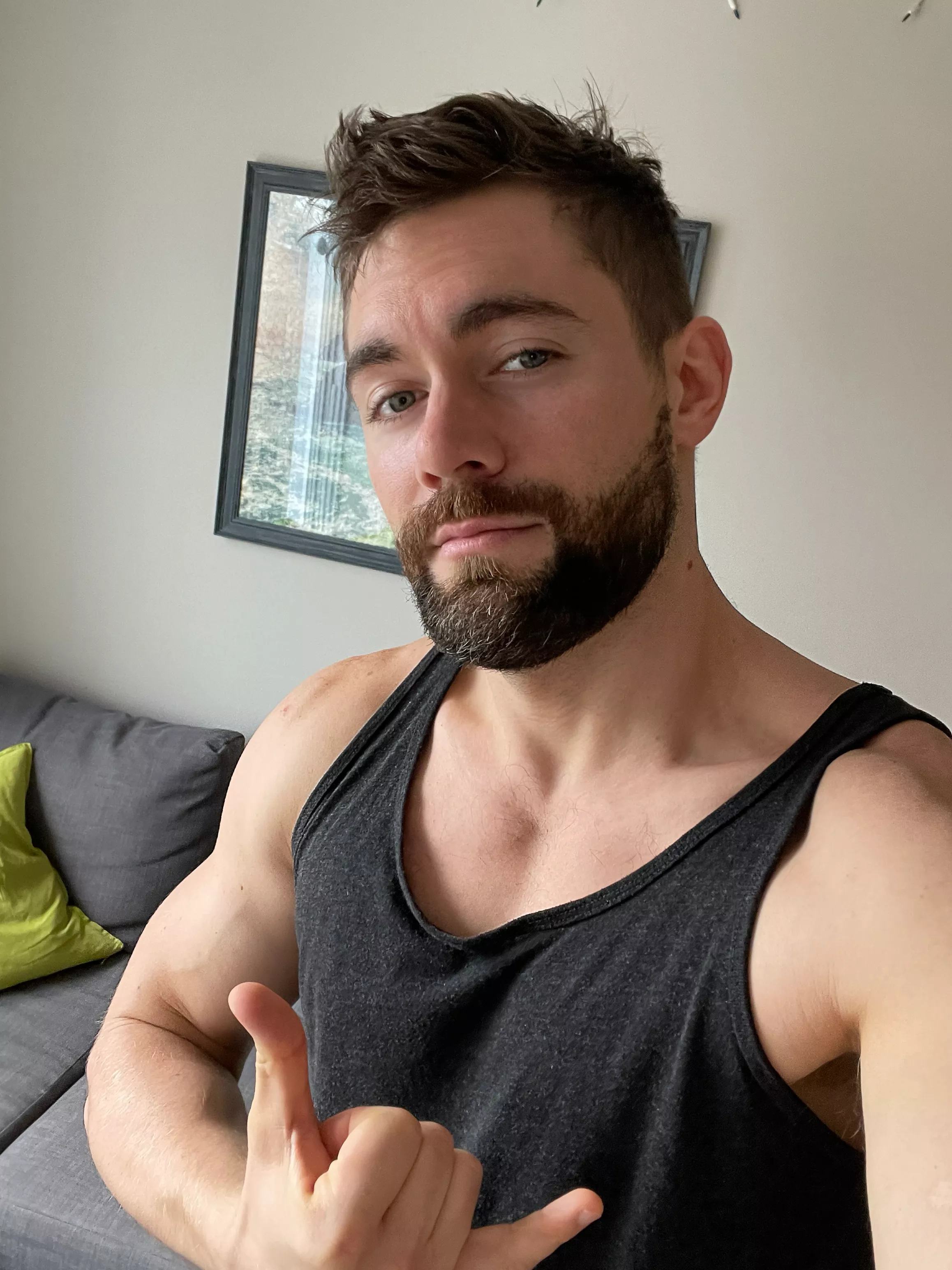 Buddies wearing tanks on a sofa together 😮‍💨🤙🏼 posted by GriffinBarrows