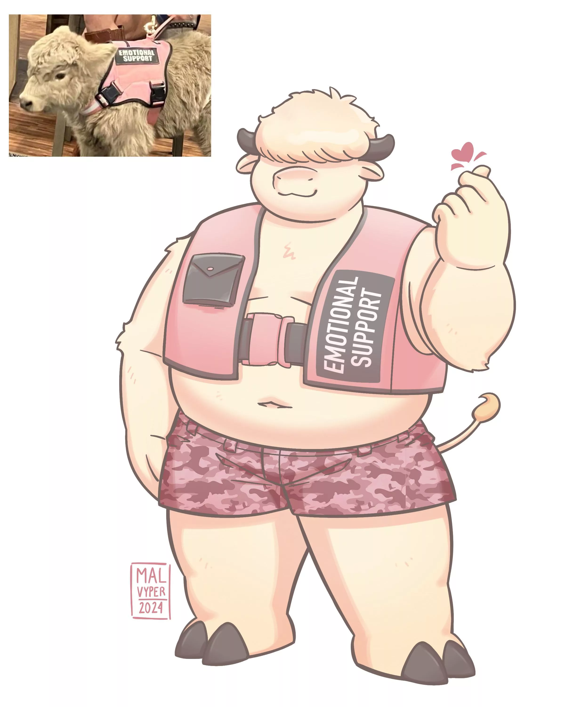 Emotional Support Cow 💕 Art by me posted by MalVyper