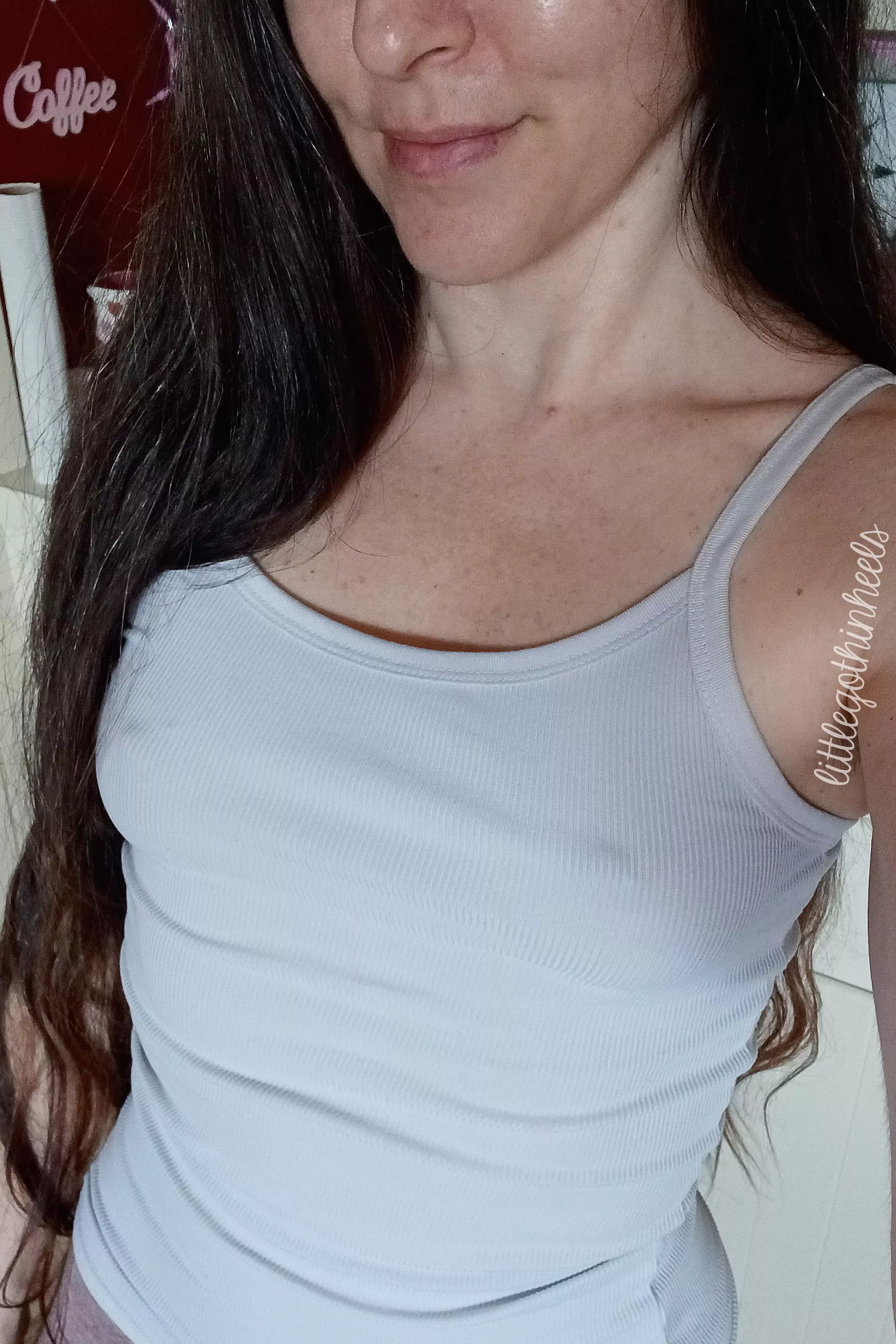 no bra under white today posted by littlegothinheels