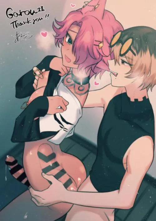 Thanking the homies after sticking his dick inside me (not gay I swear) by Sour_Neko