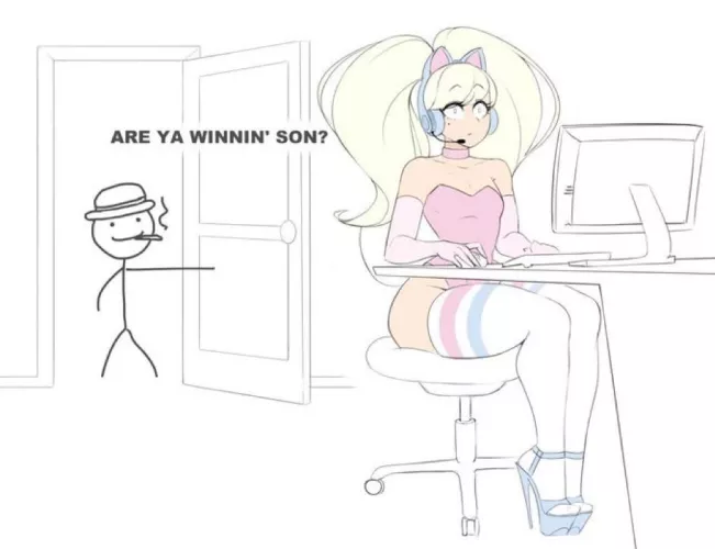 “Uh, it’s not what it looks like!” by Fembotty_boy