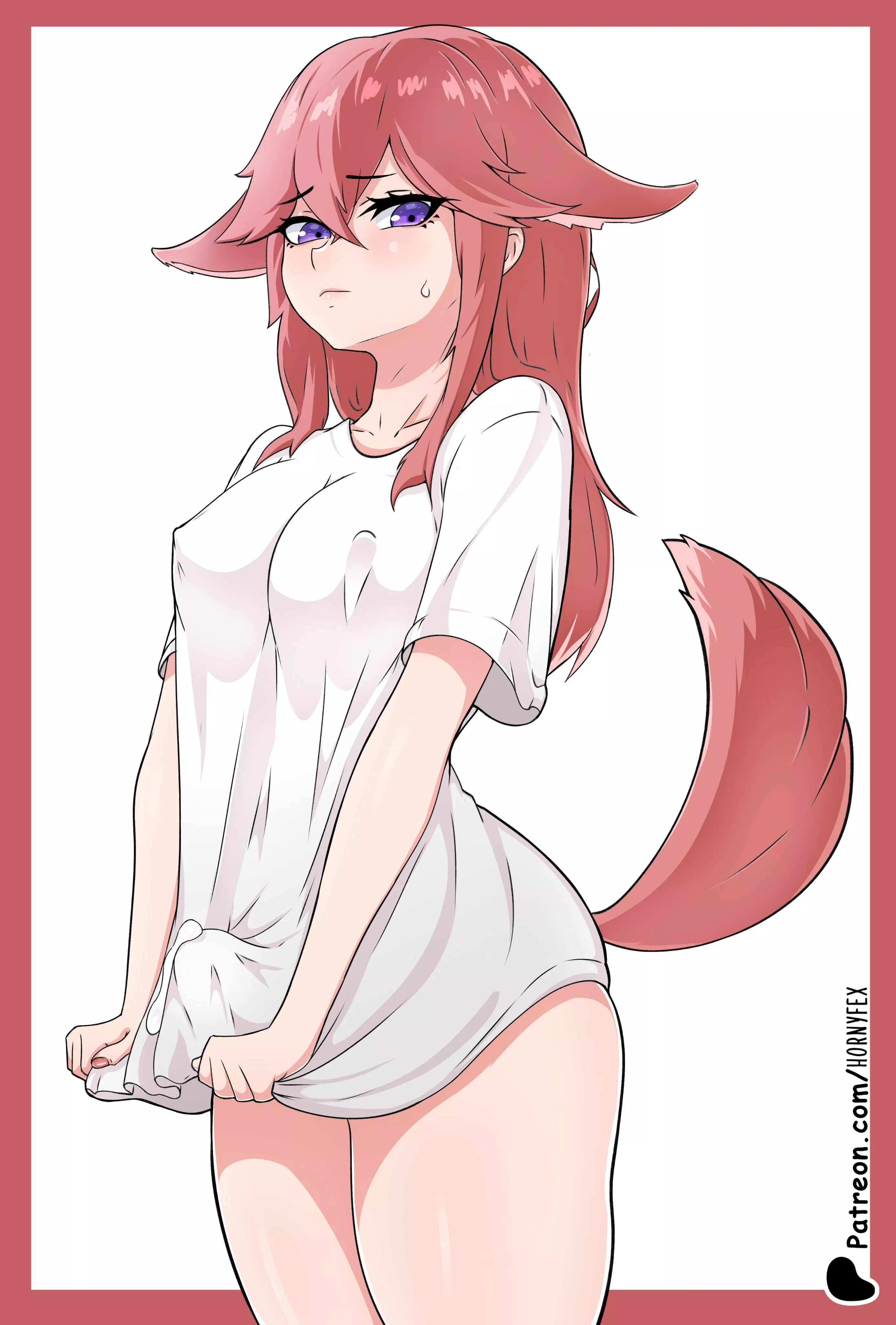 Yae Miko in just a shirt (HornyFex) [Genshin Impact] posted by ItsaYouser22
