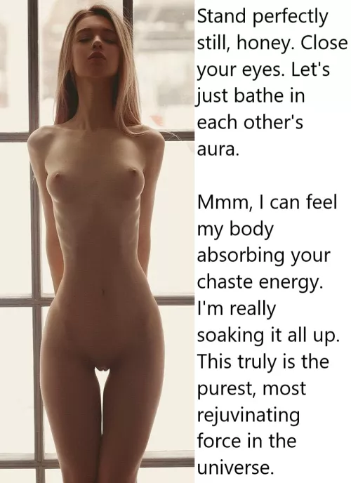 Chastity Fantasy: Caption 404. The power of chaste meditation. by wellhowaboutmaybe