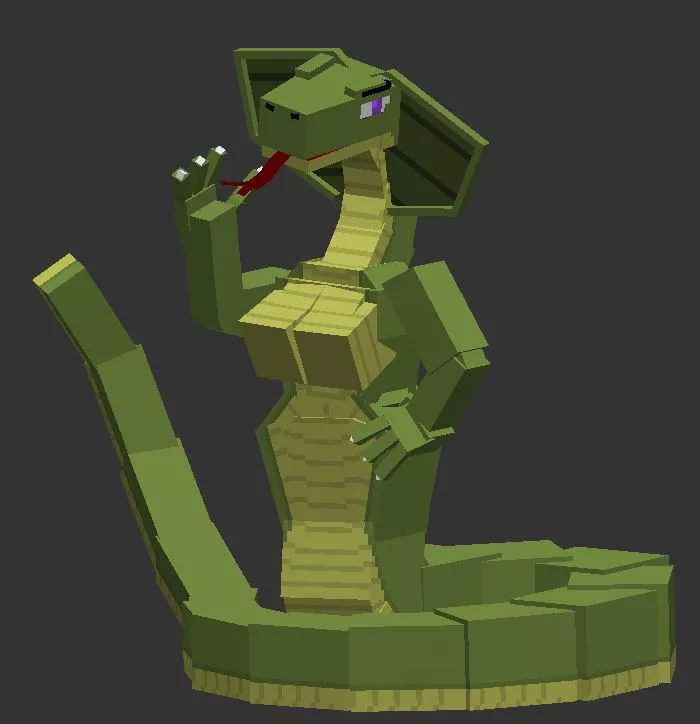 Minecraft Snake gal model (made by me) posted by FrostyTD-156