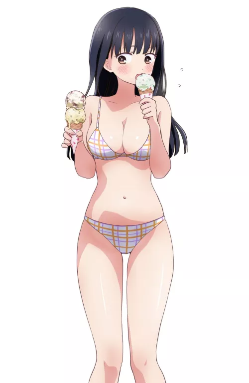 Anna Yamada Enjoying Ice Cream by Csxc