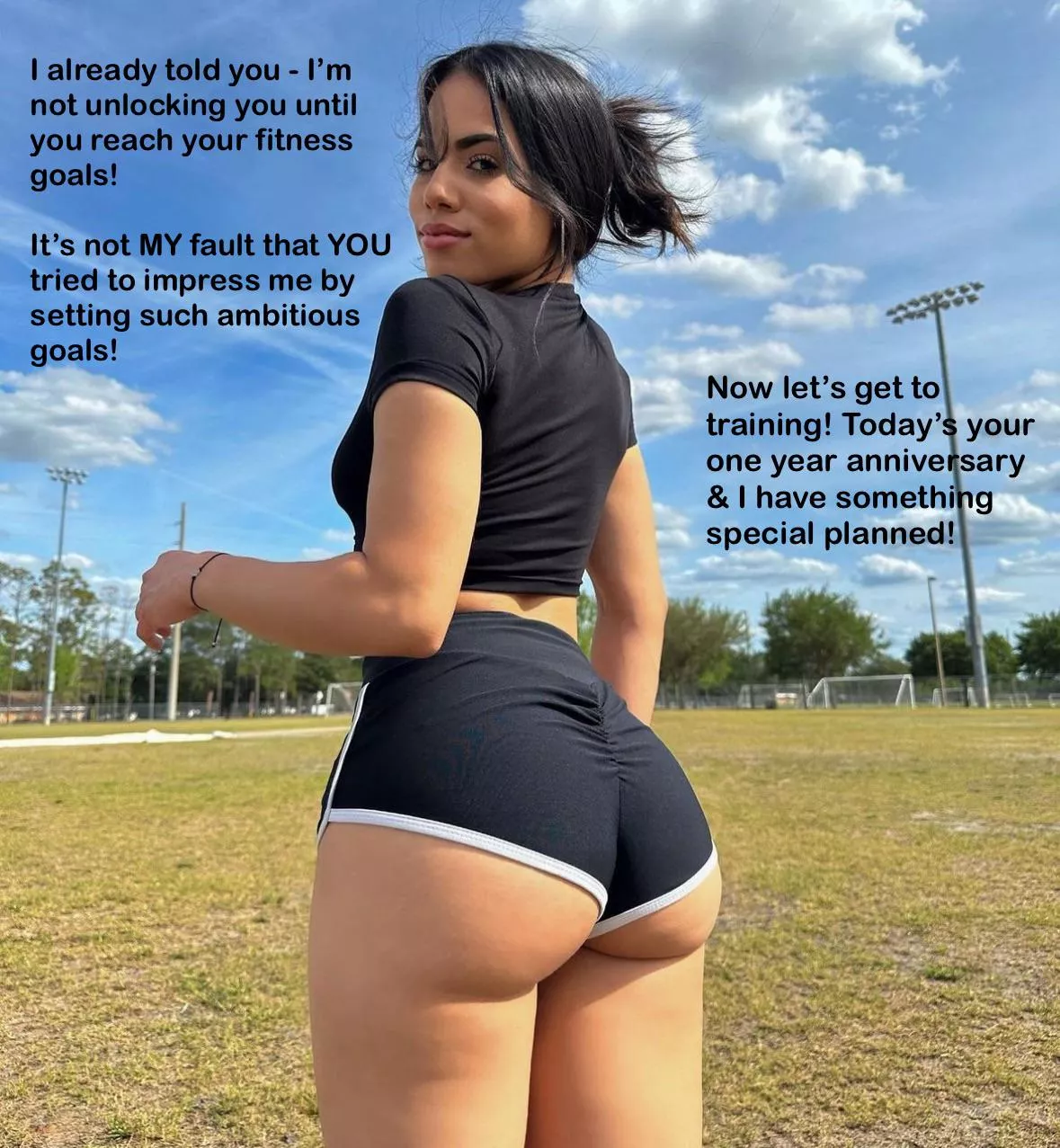 I’m not unlocking you until you reach your fitness goals posted by captionpatreon