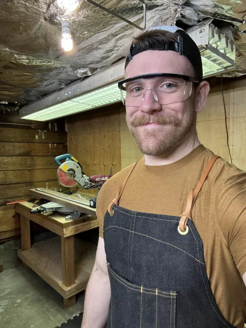 One of my best friends let me join him in woodworking to start making a really beautiful picture frame. Once it's done I'll post another selfie with it! But it made me feel like all I wanted to do was become a dad with 2 kids and a woodworking garage.  by Sareth740