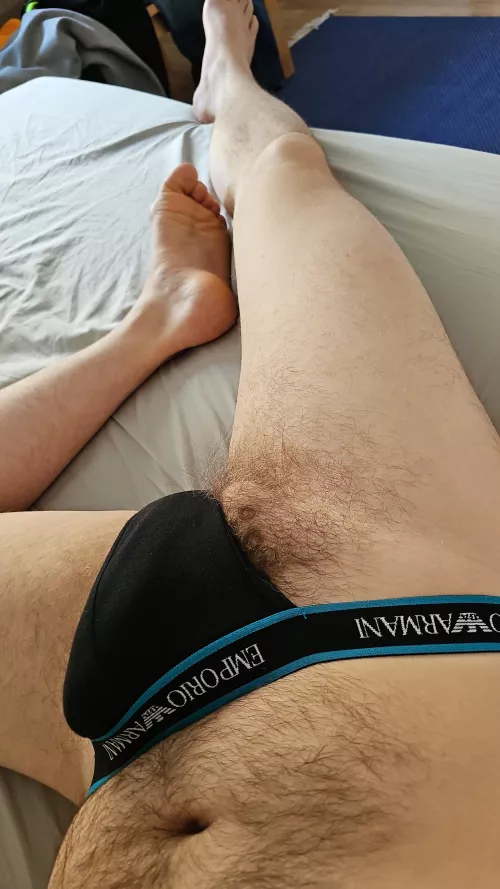 Pubes peeking out by Wealaer