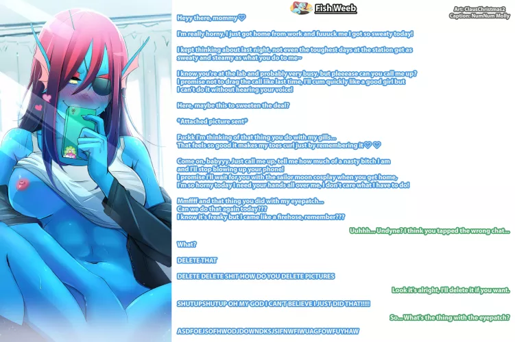 Undyne's Dirty Texting Fumble [Undertale][Sexting][Dirty Talk][Wrong Number][Needy][Surprisingly Bottom][Artist: ClausChristmas2] by Sombraros