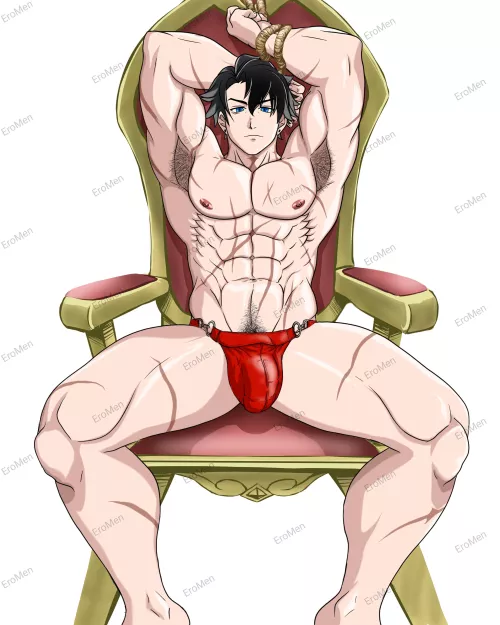 Wriothesley Wearing Red Undies (@EromenBara / EroMen) by nobumogu