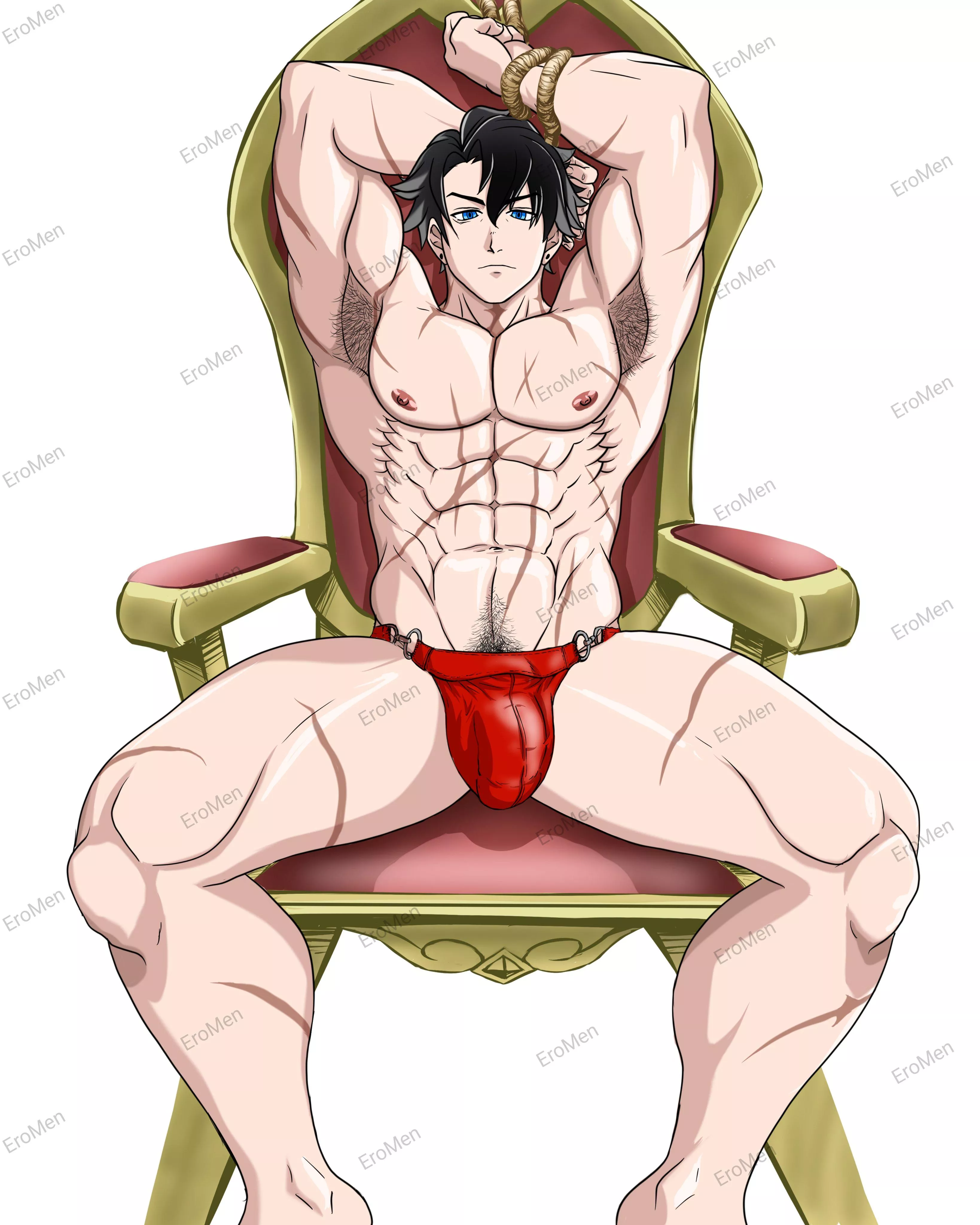 Wriothesley Wearing Red Undies (@EromenBara / EroMen) posted by nobumogu