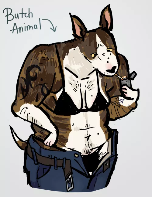 Butch terrier woman (thought I'd post it here since the last butch animal I drew got a lot of love <3) by flock_dog