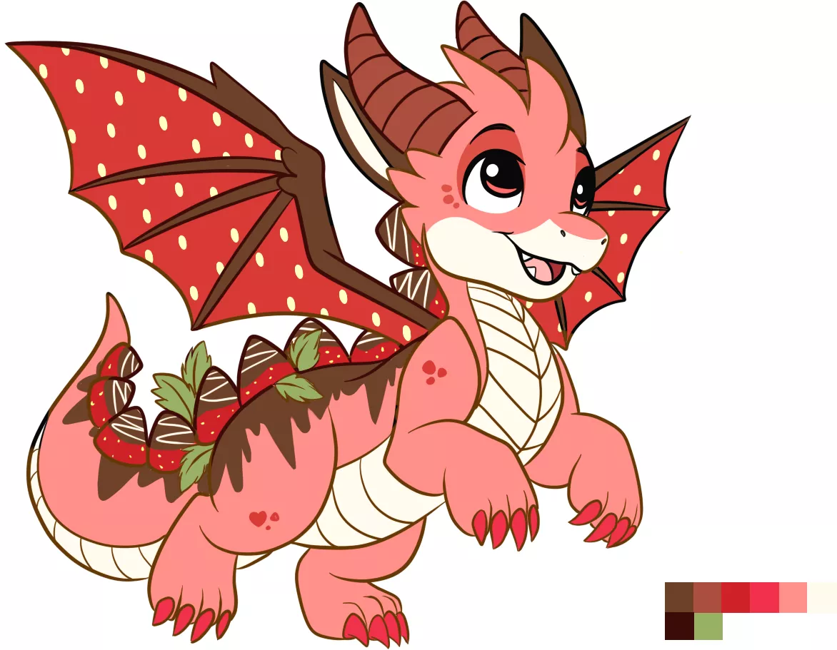 Chocolate Dipped Strawberry Dragon - Adoptable (Art & Design by Me!) posted by Glittering-Amount-68