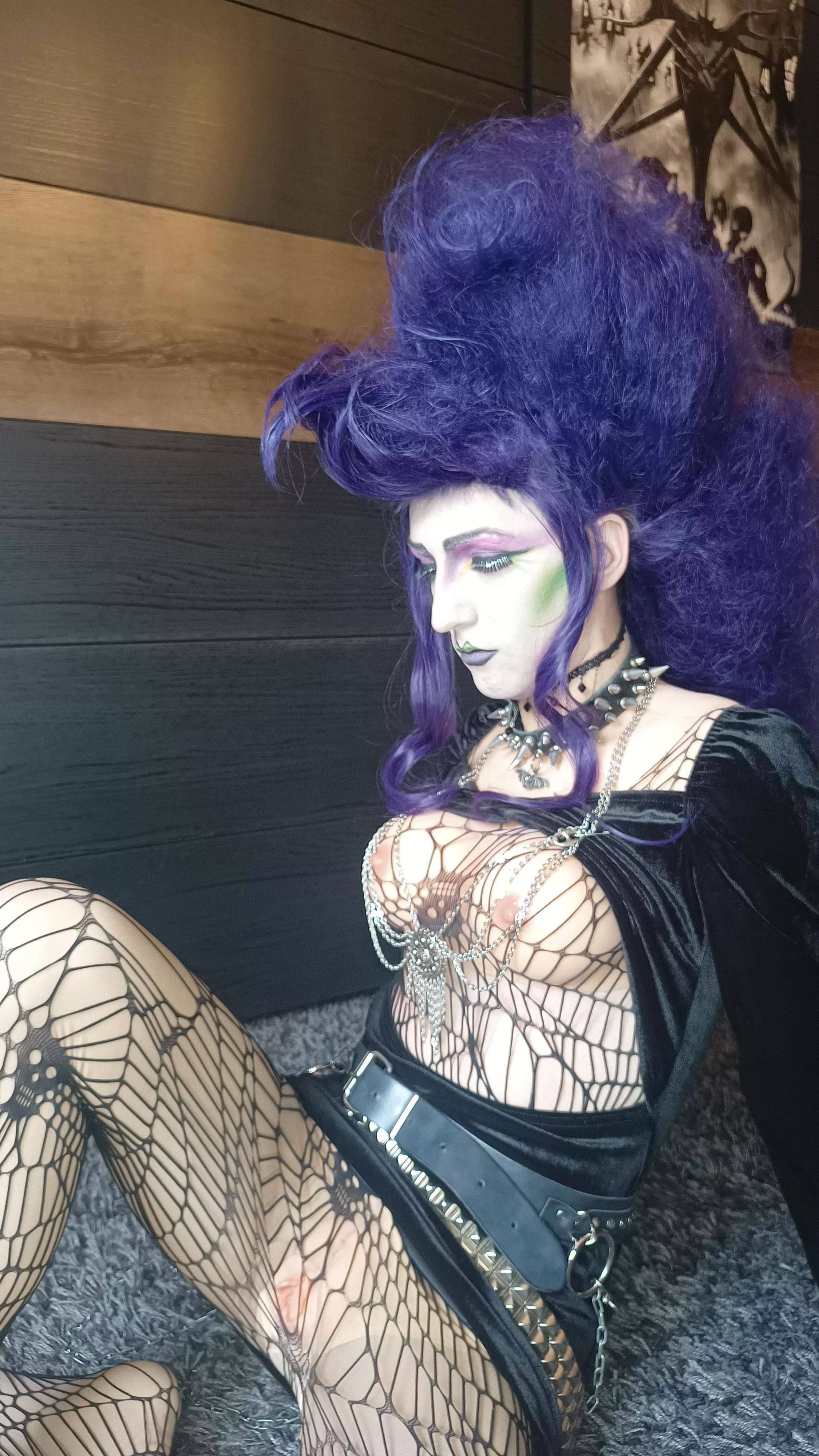 Deathrock nude drag 💜 hope you appreciate the effort 😘 #breastplate #fakebody posted by Lumindelunar