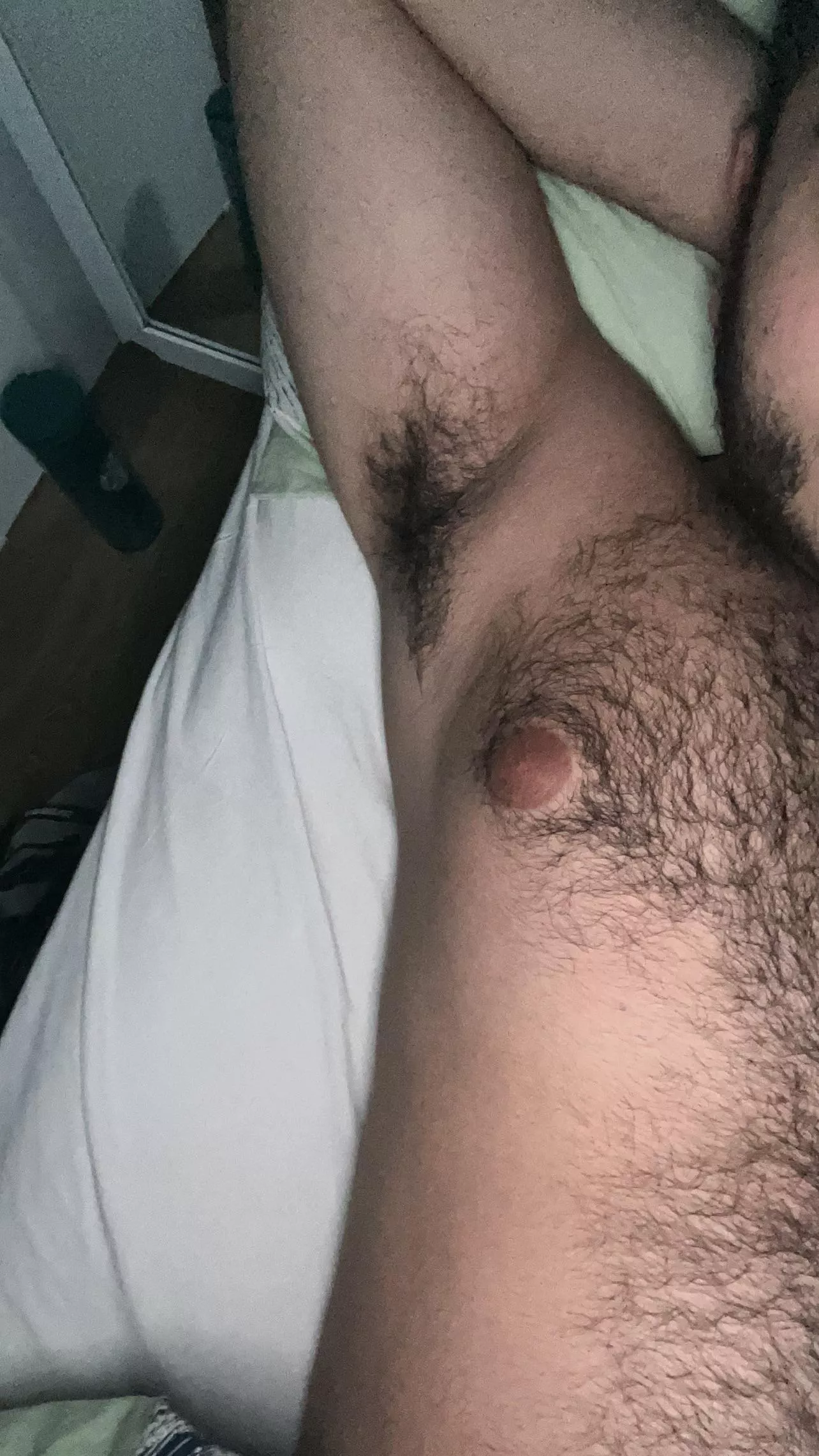 Fresh sweaty armpits after workout who want to sniff it? posted by Former_Judge6015