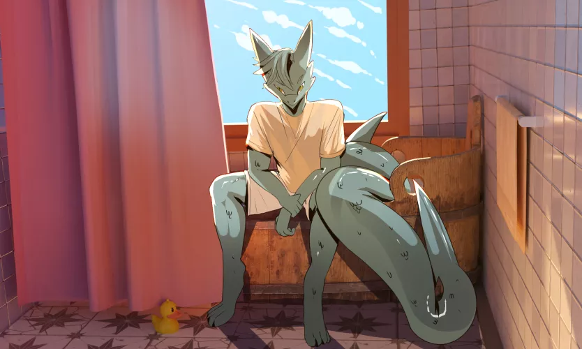 Just waiting to take a bath. (by me catcake5 Twitter and FA) by LarryMur