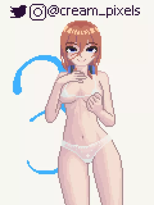 Miku Nakano with bride lingerie (Cream_Pixels) [Gotoubun No Hanayome] by CreamPixels