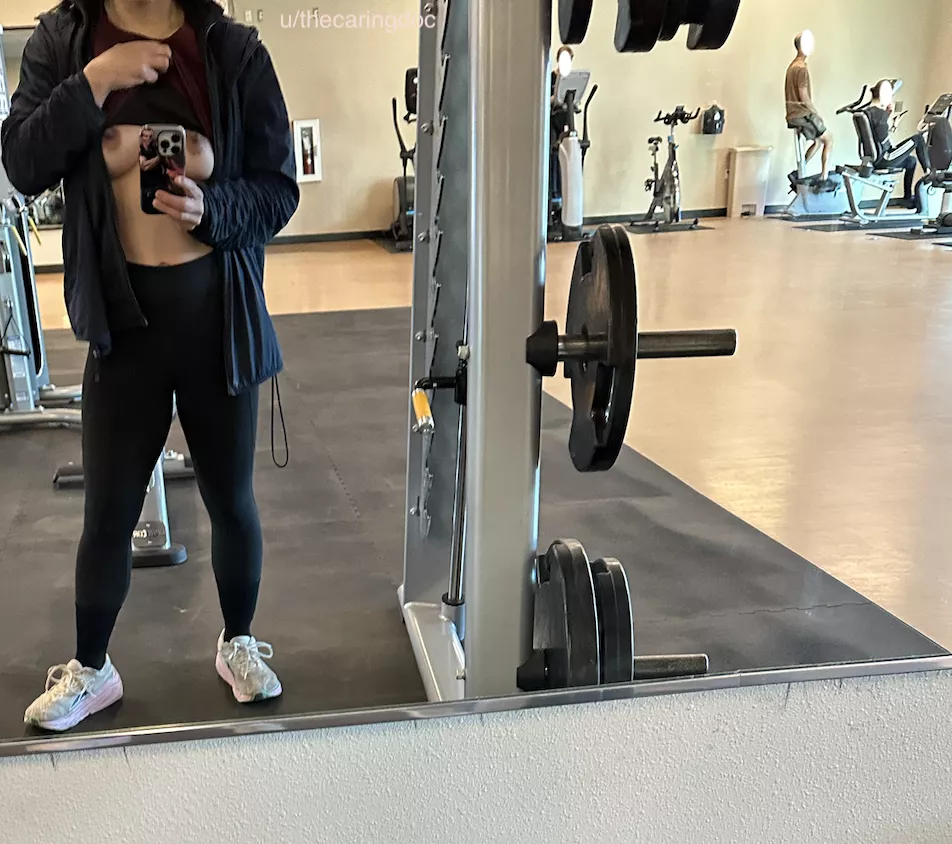 Nervous to flash my tits at the gym with others around posted by thecaringdoc