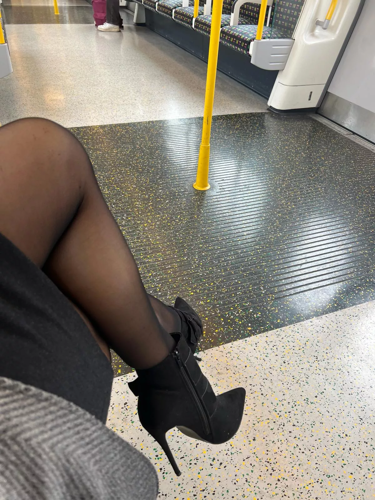 on the train OC posted by MalinaWhispers