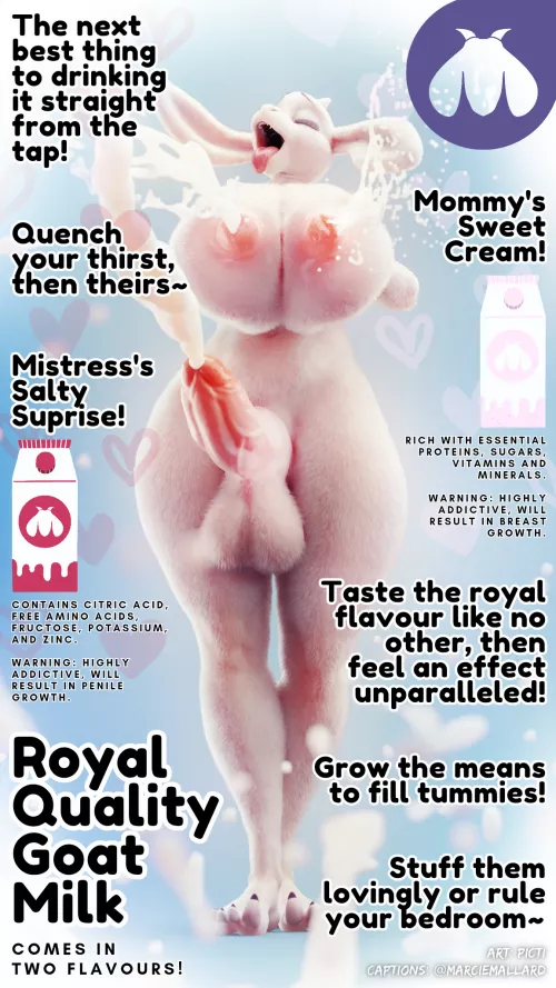 Royal Quality Goat Milk!~ [Futanari] [Furry] [Lactation] [Gokkun] [Growth Kink] [Advert Parody] [Credits in Captions] by MarcieMallard