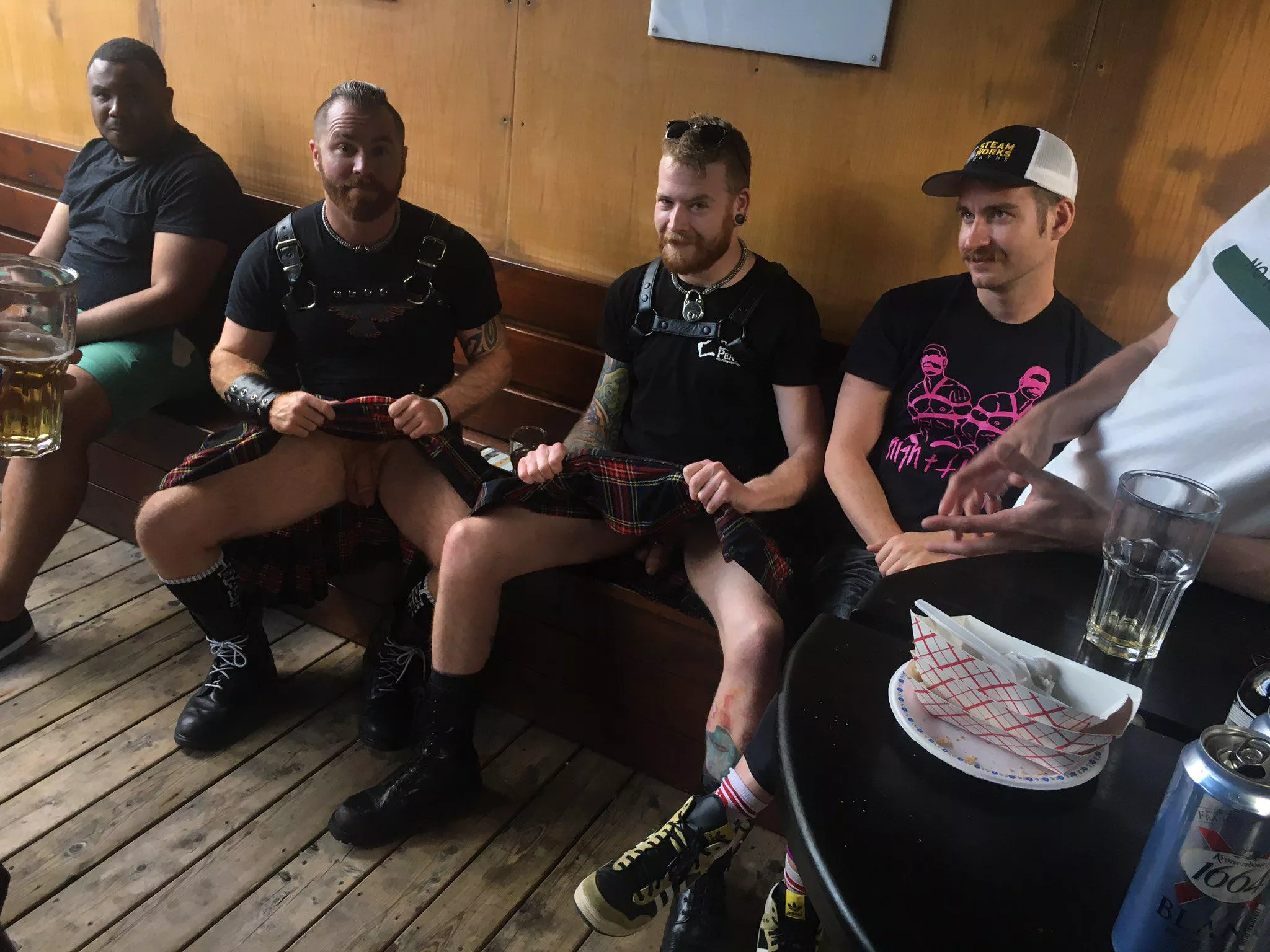 Scottish pub, kilts up posted by caddy77040