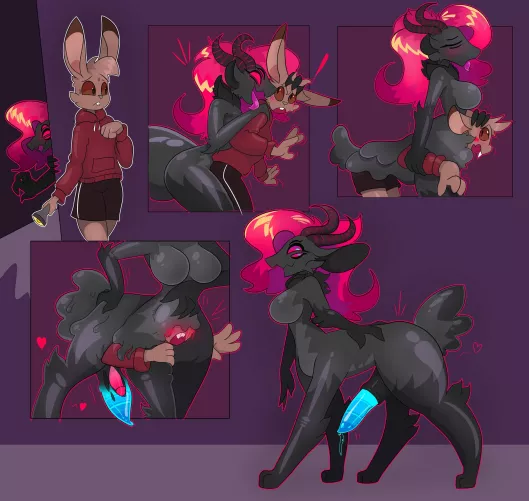 Her Better Half by Eldritch_Imp (Furry Merging Taur) by DarthFetish