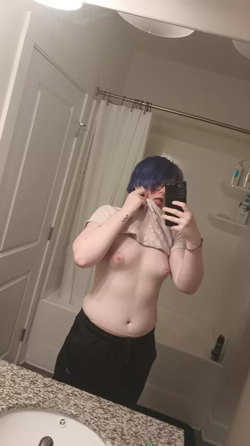 I've chopped off my hair and ripped out one of my nipple rings since i last posted <3 by Amethyst_Kage