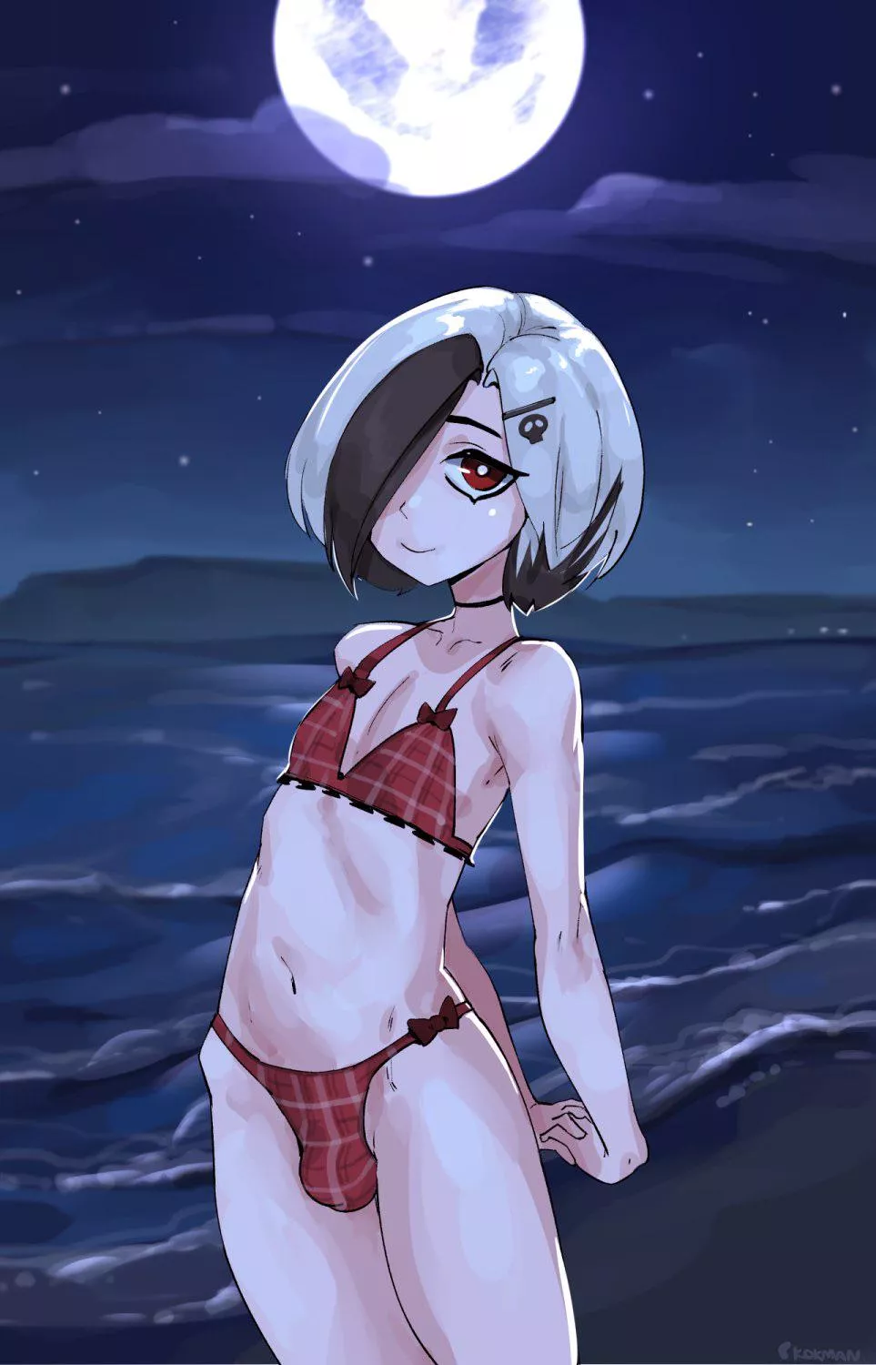 Late night beach trip with your goth boi~ posted by raid-that-ass