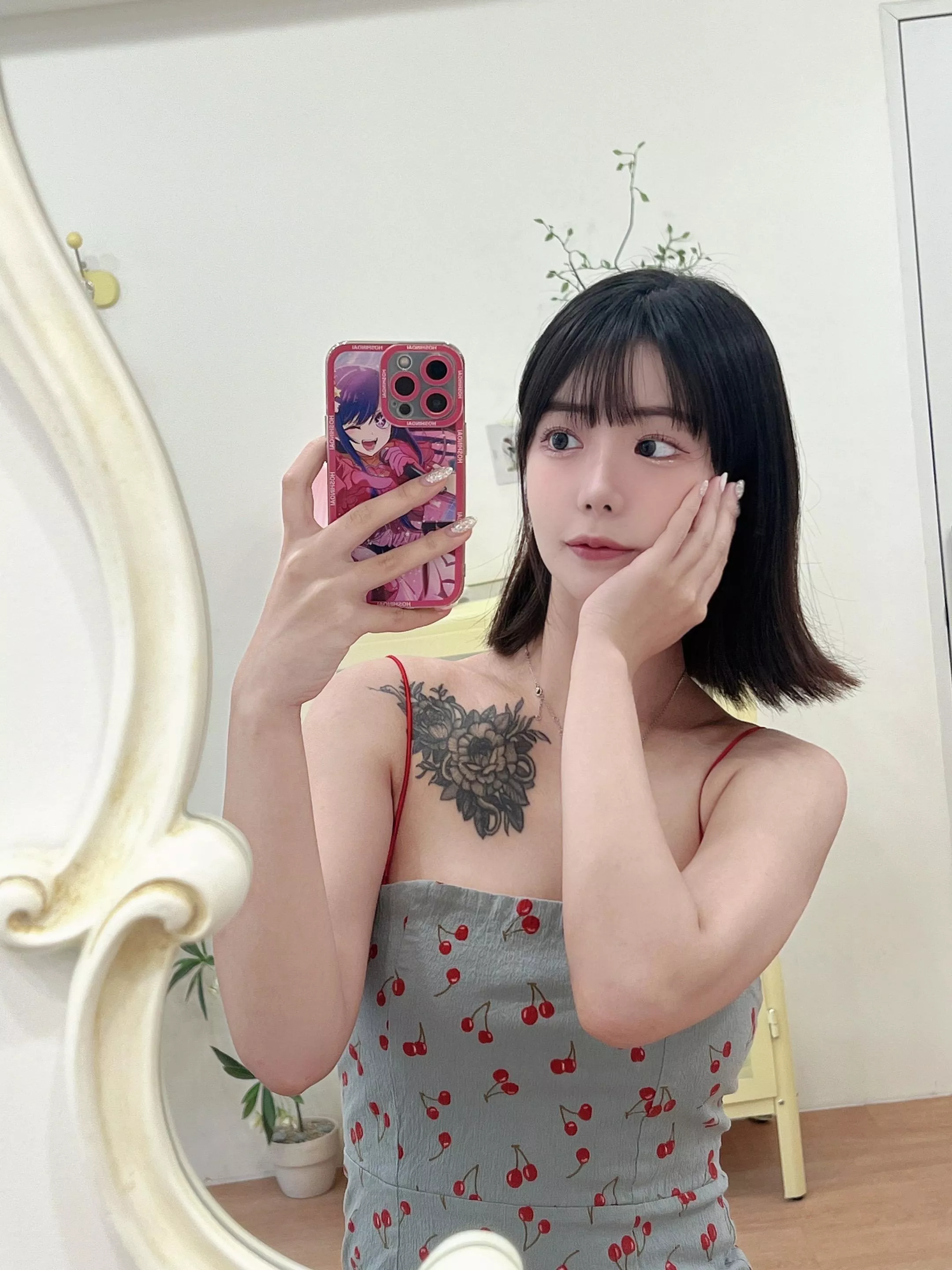 my cherry dress ;3 do you like it? posted by Minimum-Fisherman142