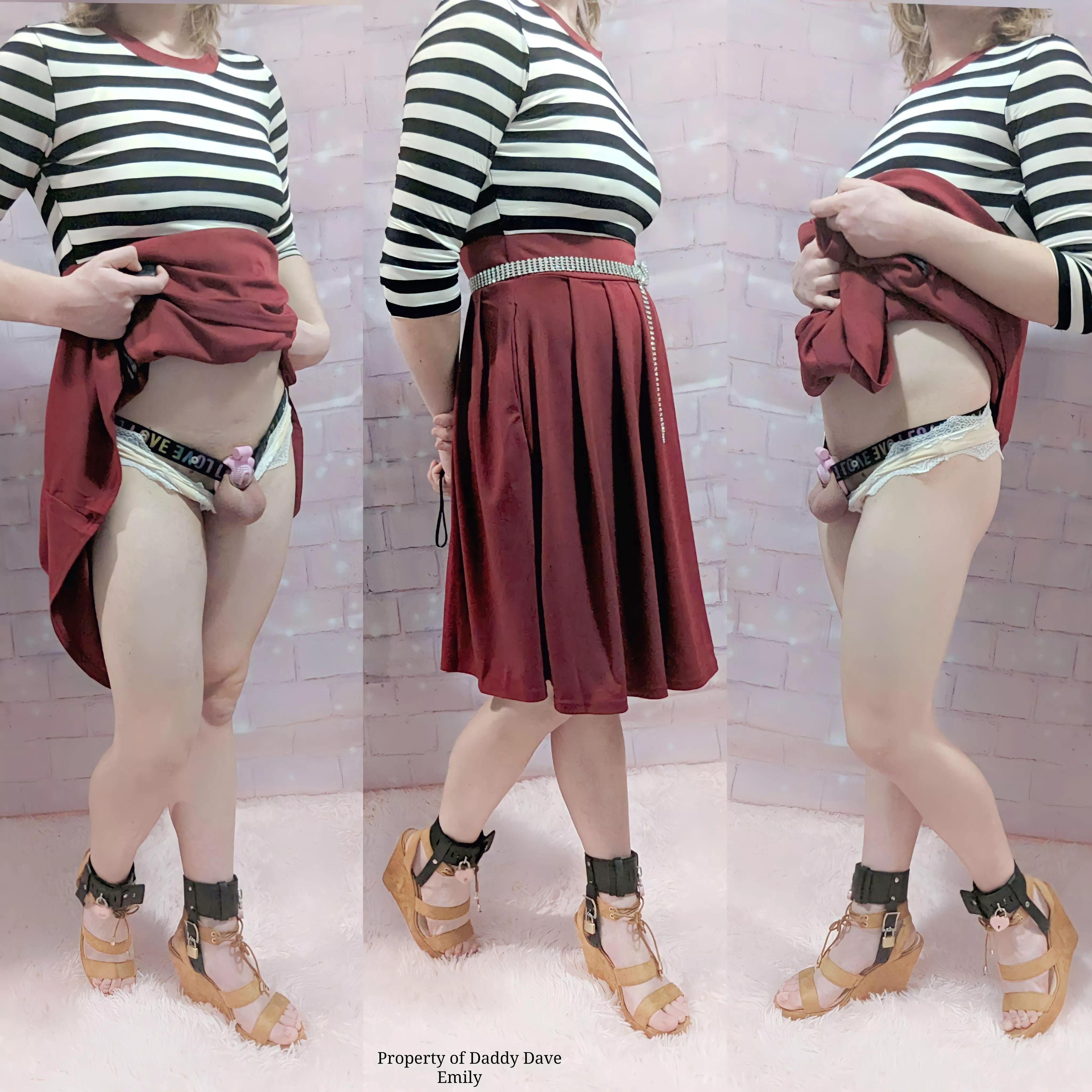 Now that I have you locked up in heels my sweet Emily time to have you dressed up in your proper attire this afternoon😏 posted by Daddy_OG_Dave