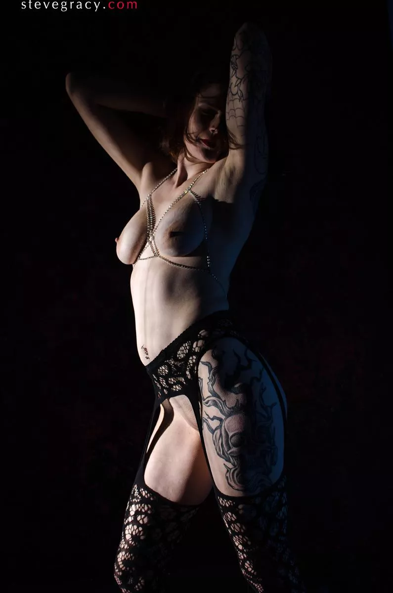 Rose in fishnet posted by SteveGracyPhoto