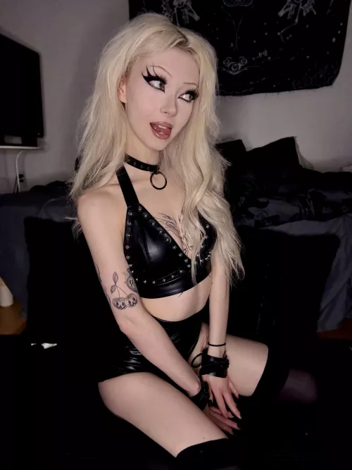 studded leather bra 😍🖤 by lucy_fairy__