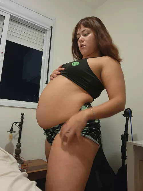 Do you like seeing my swollen belly? by Helenafeedeer