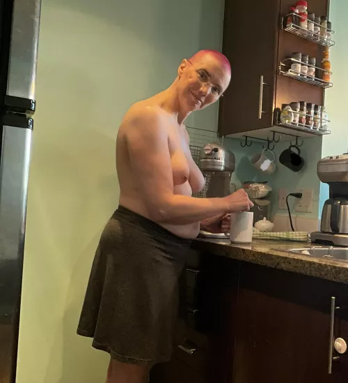 Good morning! Want me to make a cup for you, too? Or are you more interested in cupping my two? 😏 by that1galyoudontknow