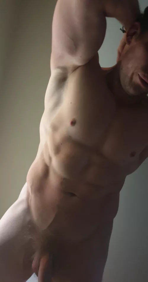 Just out of bed stretch...wanna get up in there and wake me up? by Fila4000