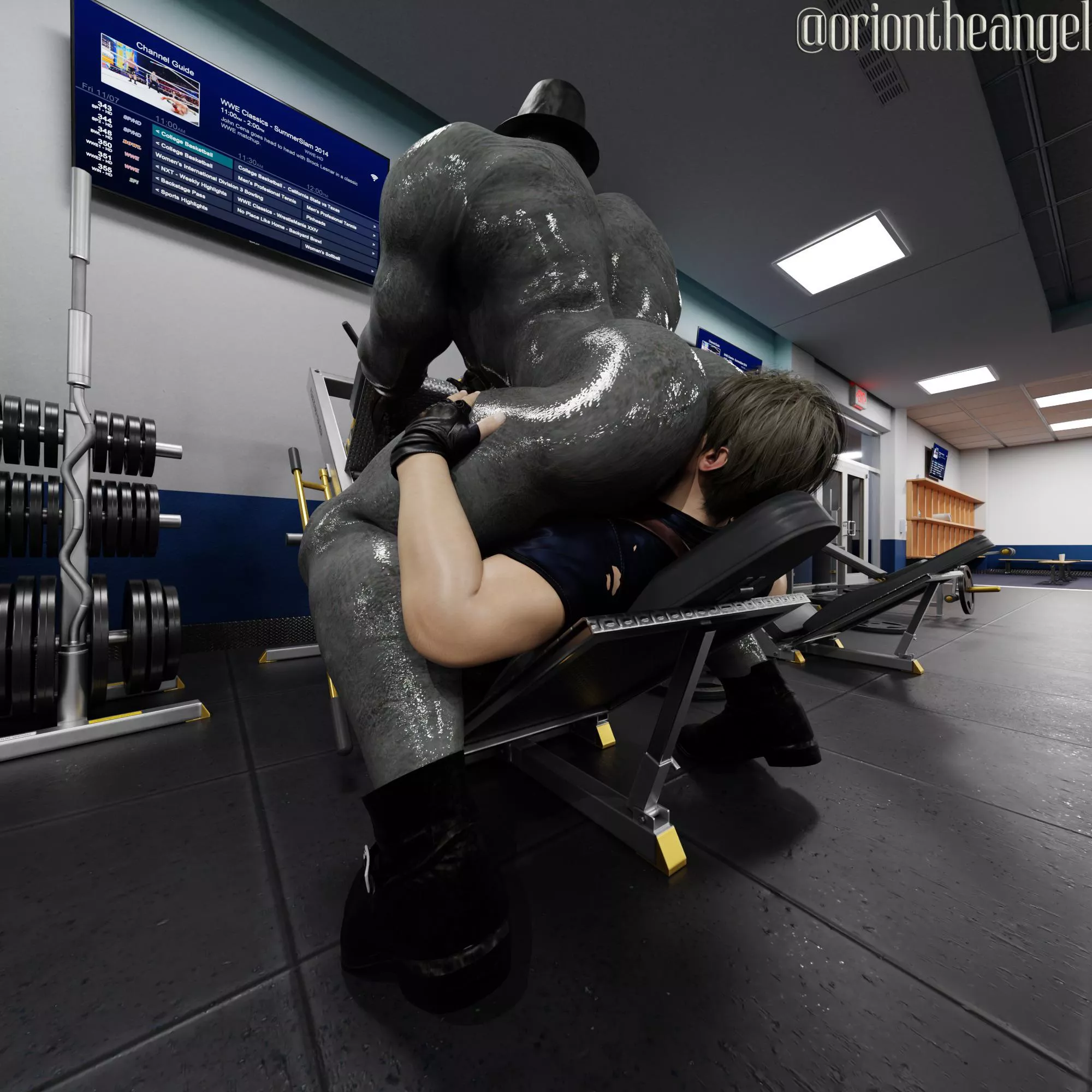 Leon’s leg day motivation (twitter: oriontheangel) posted by Therarrtist