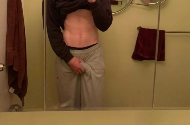 My softie enjoys grey sweatpants season by florgyporg