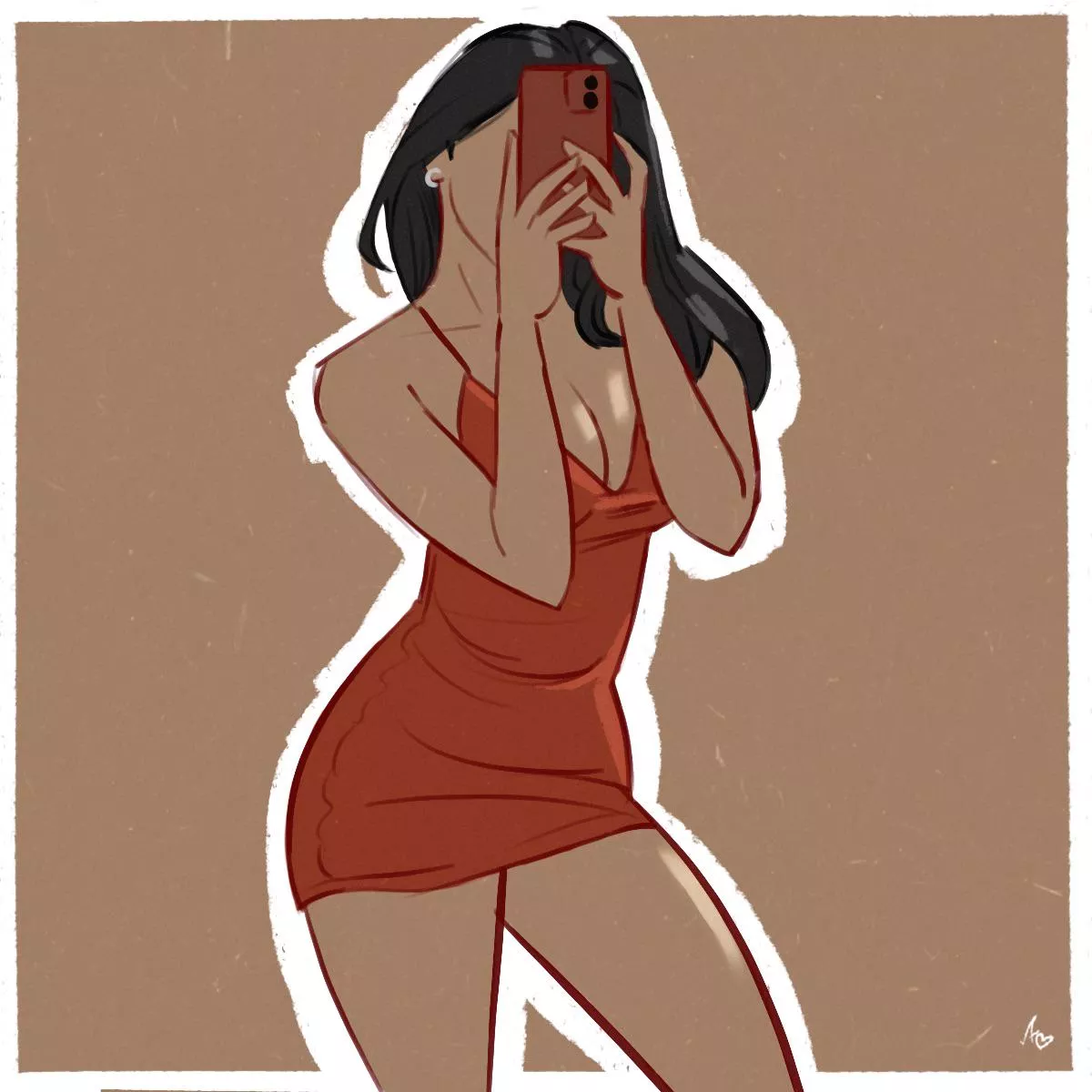 Sexy in red - Art by me posted by EroticRex