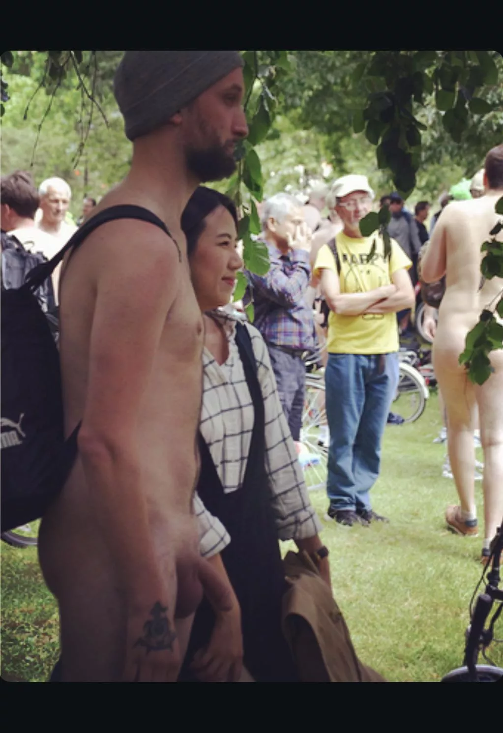 Tourist who asked for a picture with me at World Naked Bike Ride London posted by dickinsect